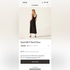 NWT Italic black silk dress